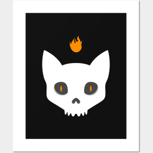 Cat Skull Posters and Art